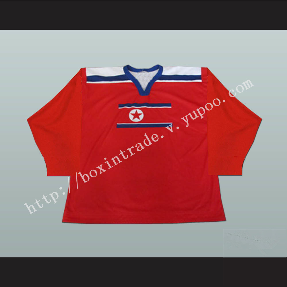 North Korea National Team Hockey Jersey Red