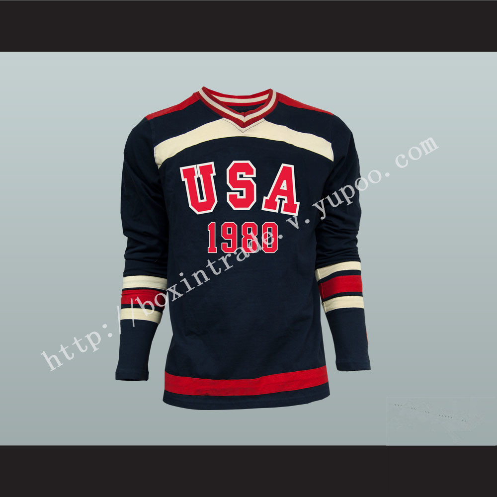 1980 Miracle On Ice USA Mike Eruzione Hockey Jersey