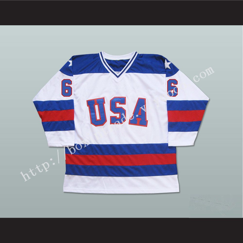 1980 Miracle On Ice Team USA Bill Baker 6 Hockey Jersey White