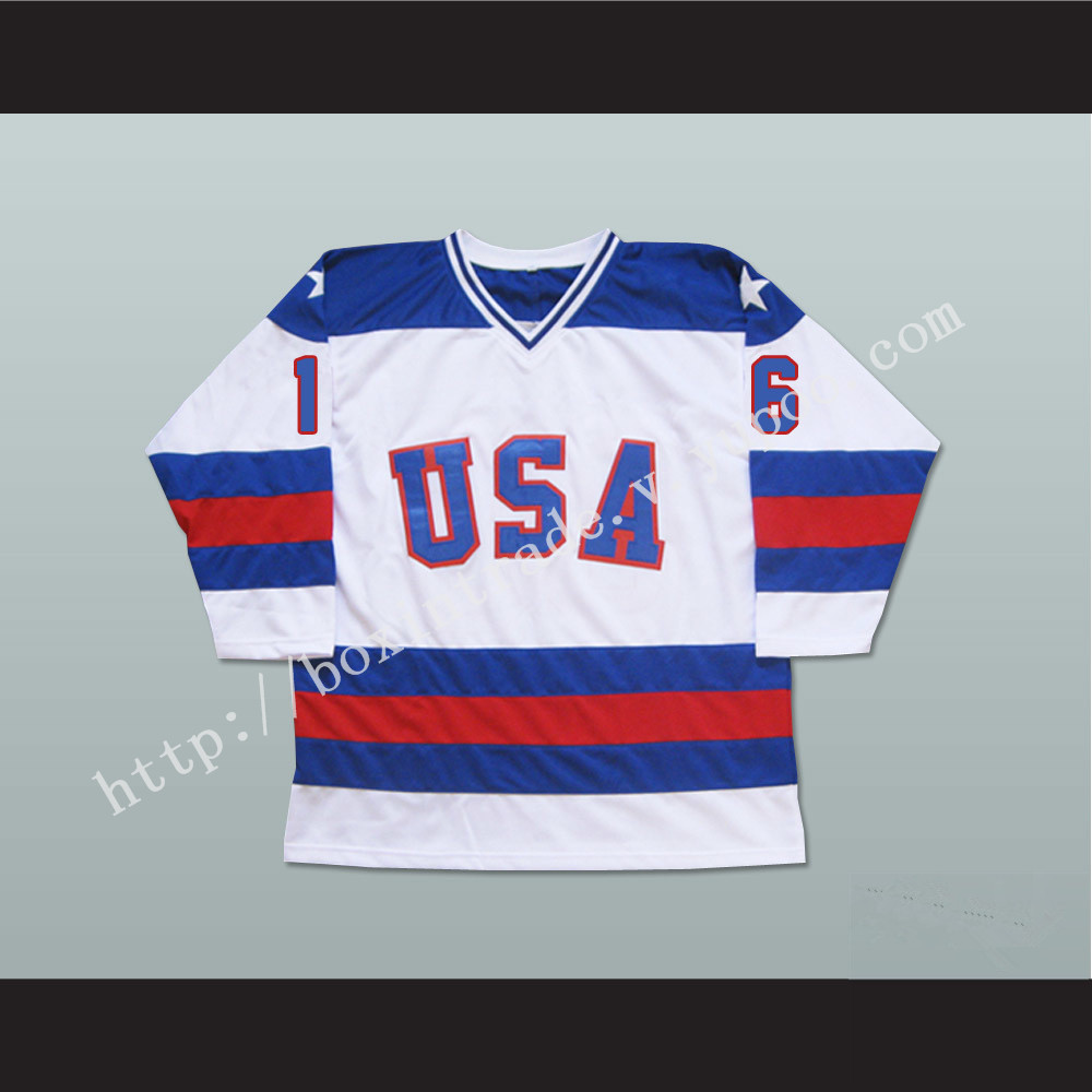 1980 Miracle On Ice Team USA Mark Pavelich 16 Hockey Jersey White