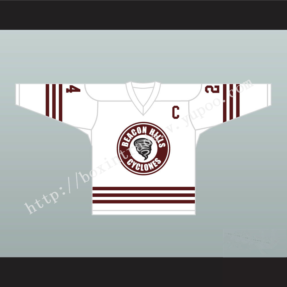 Stiles Stilinski 24 Beacon Hills Cyclones Hockey Jersey Teen Wolf TV Series White