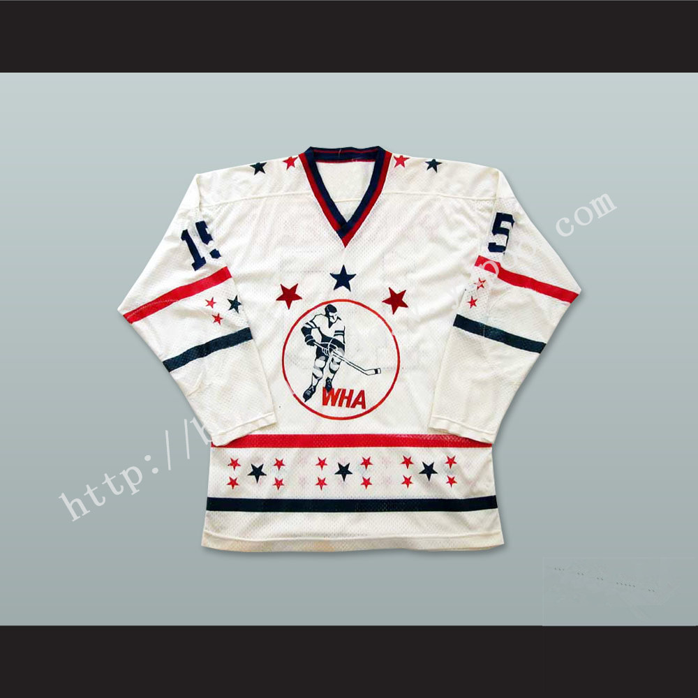 WHA 1972-73 Michael Parizeau 15 All Star White Hockey Jersey