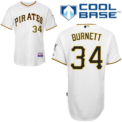 A. J. Burnett Pittsburgh Pirates #34 Home Big And Tall Cool Base Jersey - White