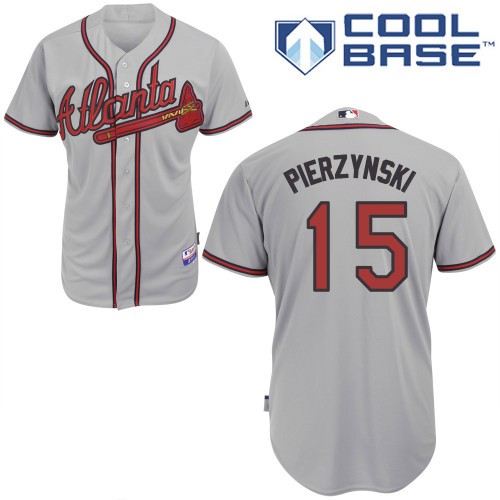 A. J. Pierzynski Atlanta Braves #15 Away Big And Tall Cool Base Jersey - Gray