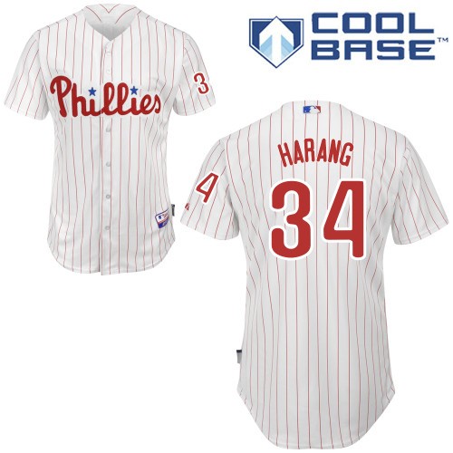 Aaron Harang Philadelphia Phillies #34 Home Big And Tall Cool Base Jersey - White