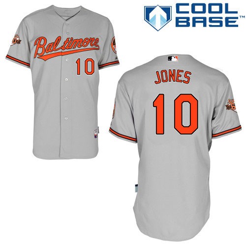 Adam Jones Baltimore Orioles #10 Away Big And Tall Cool Base Jersey - Gray