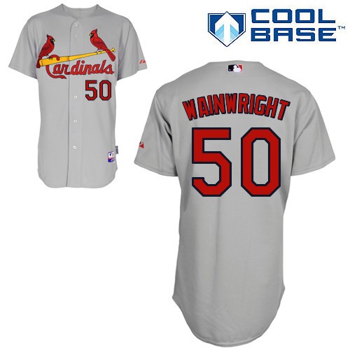 Adam Wainwright St. Louis Cardinals #50 Away Big And Tall Cool Base Jersey - Gray