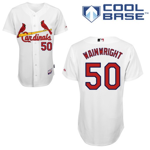 Adam Wainwright St. Louis Cardinals #50 Home Big And Tall Cool Base Jersey - White