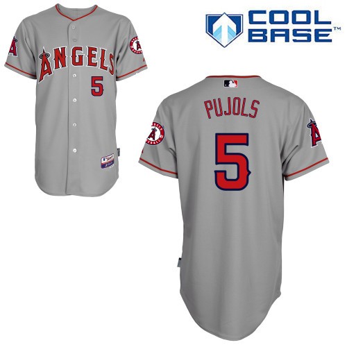 Albert Pujols Los Angeles Angels Of Anaheim #5 Away Big And Tall Cool Base Jersey - Gray