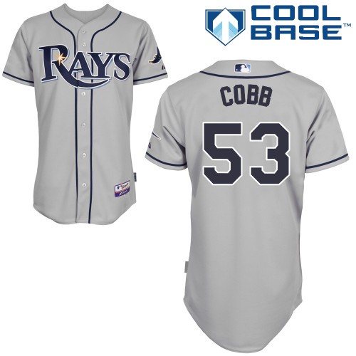 Alex Cobb Tampa Bay Rays #53 Away Big And Tall Cool Base Jersey - Gray