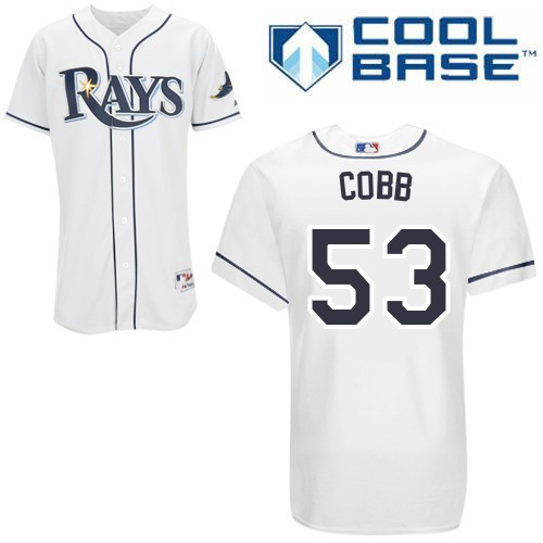 Alex Cobb Tampa Bay Rays #53 Home Big And Tall Cool Base Jersey - White