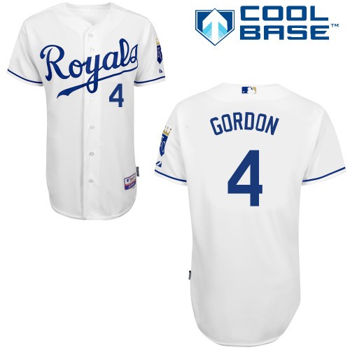 Alex Gordon Kansas City Royals #4 Home Big And Tall Cool Base Jersey - White