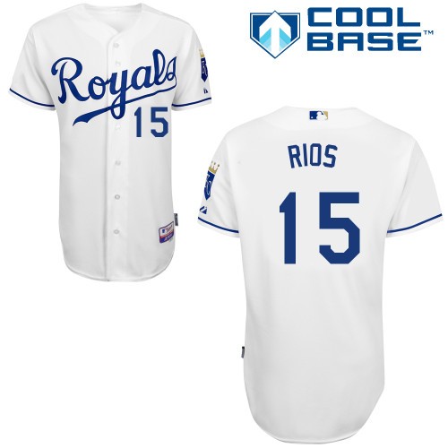 Alex Rios Kansas City Royals #15 Home Big And Tall Cool Base Jersey - White