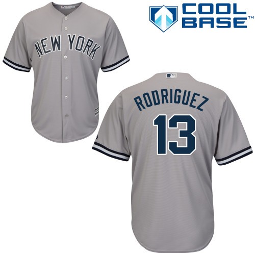 Alex Rodriguez New York Yankees #13 Away Big And Tall Cool Base Jersey - Gray