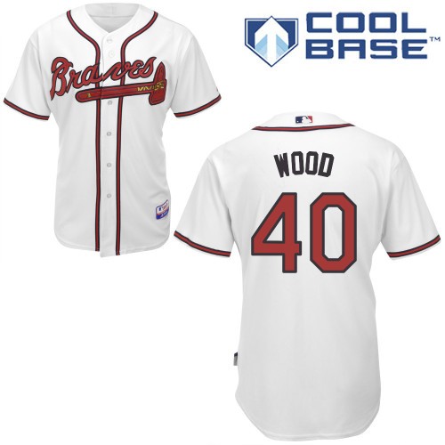 Alex Wood Atlanta Braves #40 Home Big And Tall Cool Base Jersey - White