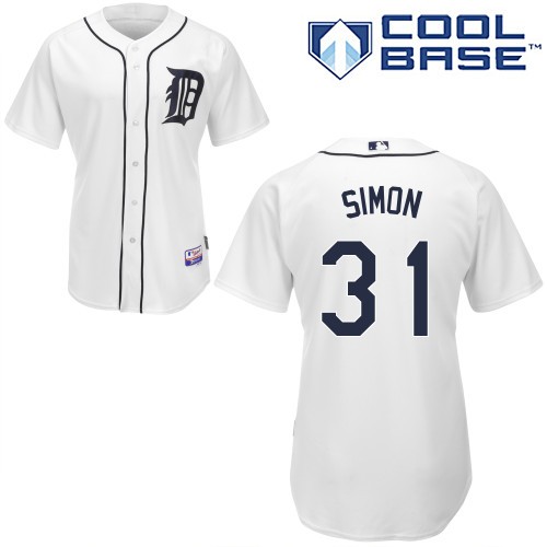 Alfredo Simon Detroit Tigers #31 Home Big And Tall Cool Base Jersey - White