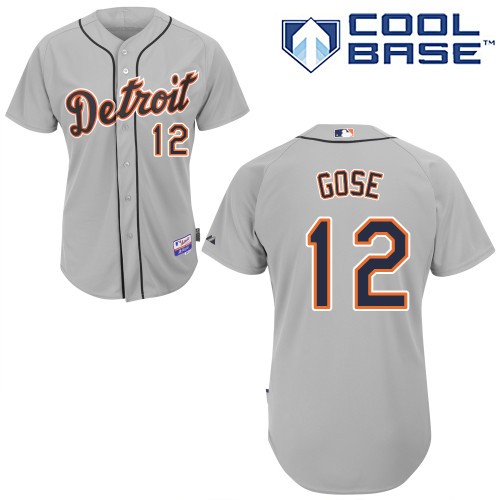 Anthony Gose Detroit Tigers #12 Away Big And Tall Cool Base Jersey - Gray