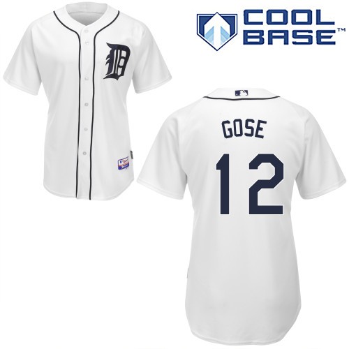 Anthony Gose Detroit Tigers #12 Home Big And Tall Cool Base Jersey - White