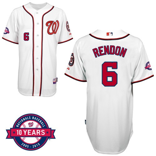 Anthony Rendon Washington Nationals #6 Home 10th Patch Big And Tall Cool Base Jersey - White