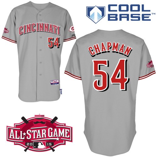 Aroldis Chapman Cincinnati Reds #54 Away All Star Big And Tall Cool Base Jersey - Gray