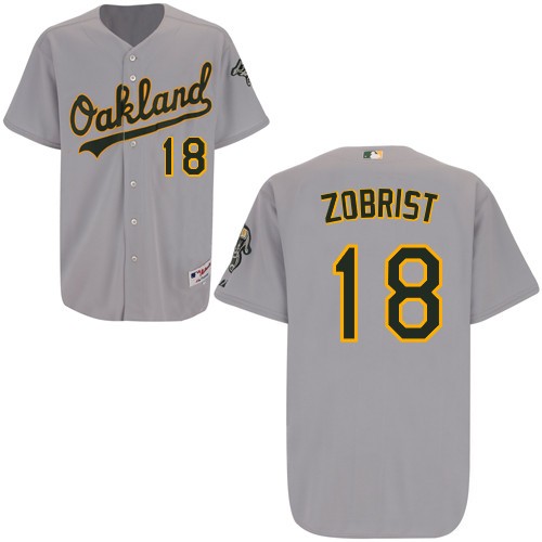 Ben Zobrist Oakland Athletics #18 Away Big And Tall Cool Base Jersey - Gray