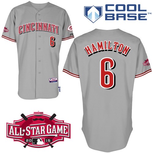 Billy Hamilton Cincinnati Reds #6 Away All Star Big And Tall Cool Base Jersey - Gray