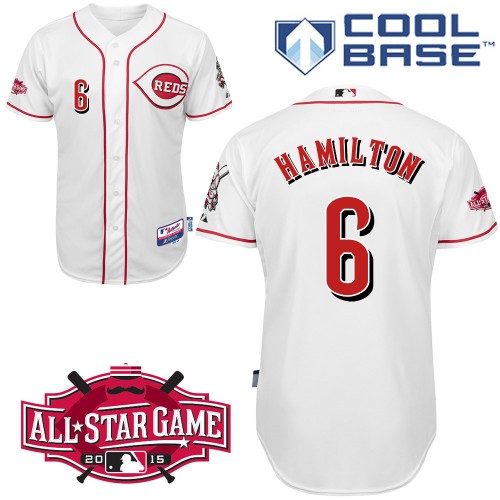 Billy Hamilton Cincinnati Reds #6 Home All Star Big And Tall Cool Base Jersey - White