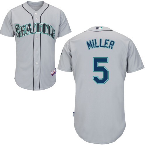 Brad Miller Seattle Mariners #5 Away Big And Tall Cool Base Jersey - Metallic Silver Gray