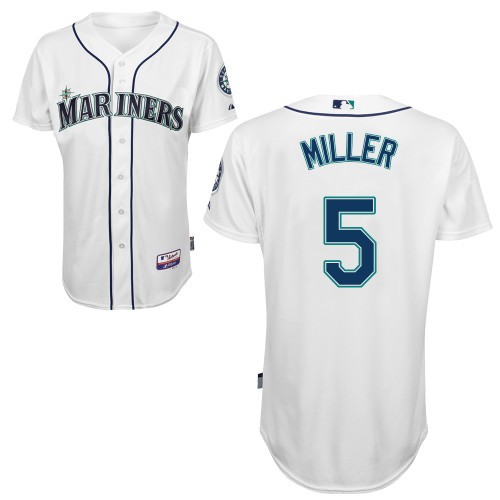 Brad Miller Seattle Mariners #5 Home Big And Tall Cool Base Jersey - White