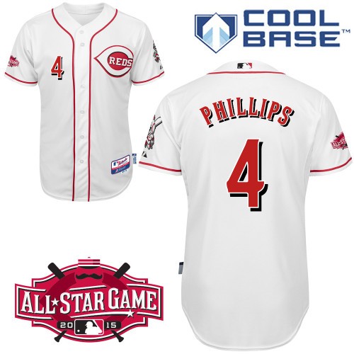 Brandon Phillips Cincinnati Reds #4 Home All Star Big And Tall Cool Base Jersey - White