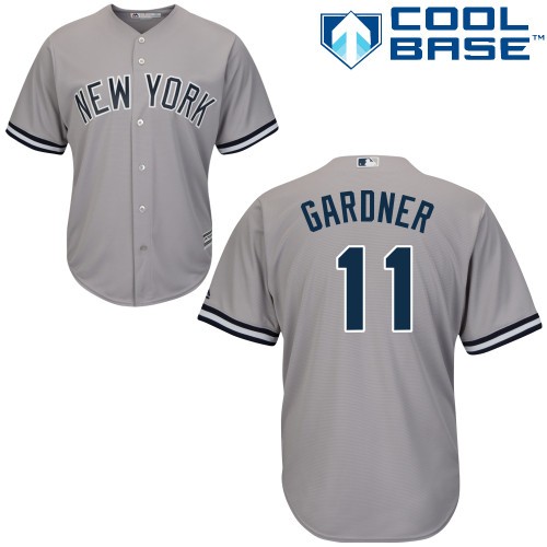 Brett Gardner New York Yankees #11 Away Big And Tall Cool Base Jersey - Gray