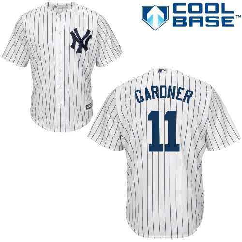 Brett Gardner New York Yankees #11 Home Big And Tall Cool Base Jersey - White