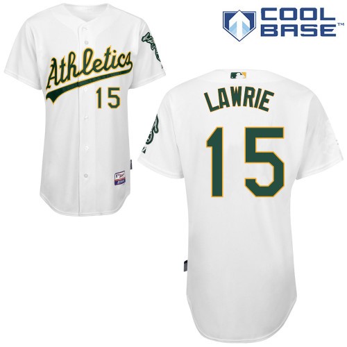 Brett Lawrie Oakland Athletics #15 Home Big And Tall Cool Base Jersey - White