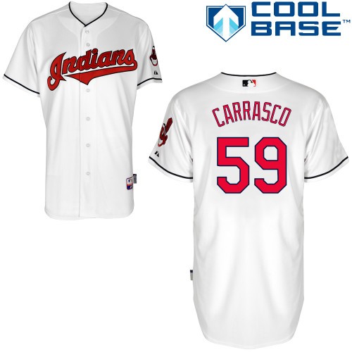 Carlos Carrasco Cleveland Indians #59 Home Big And Tall Cool Base Jersey - White