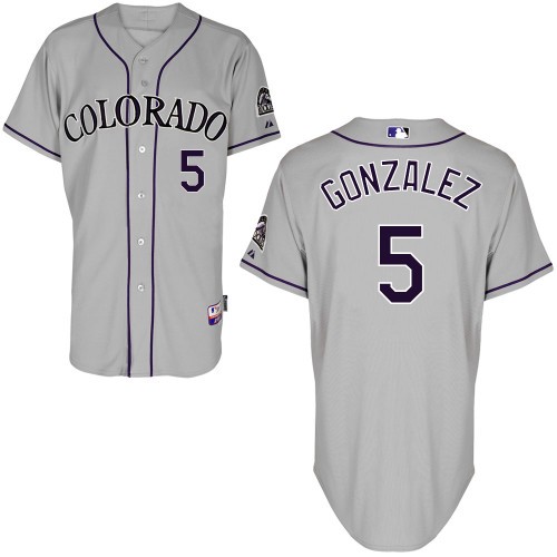 Carlos Gonzalez Colorado Rockies #5 Away Big And Tall Cool Base Jersey - Silver Gray