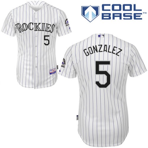 Carlos Gonzalez Colorado Rockies #5 Home Big And Tall Cool Base Jersey - White