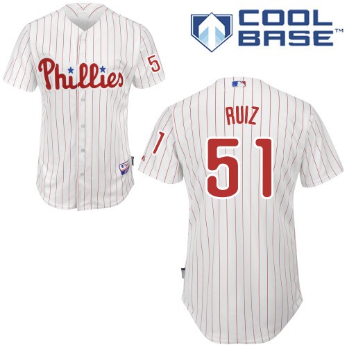 Carlos Ruiz Philadelphia Phillies #51 Home Big And Tall Cool Base Jersey - White