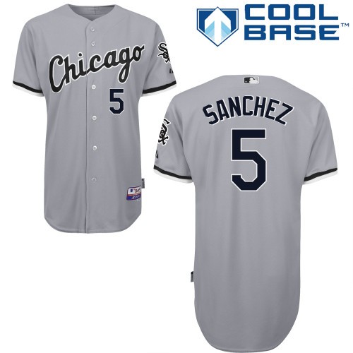 Carlos Sanchez Chicago White Sox #5 Away Big And Tall Cool Base Jersey - Silver Gray