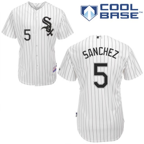 Carlos Sanchez Chicago White Sox #5 Home Big And Tall Cool Base Jersey - White