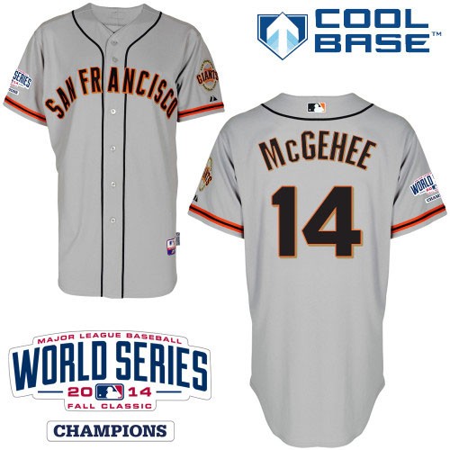 Casey McGehee San Francisco Giants #14 Away Champions Big And Tall Cool Base Jersey - Gray