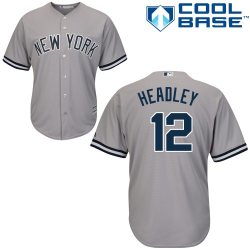 Chase Headley New York Yankees #12 Away Big And Tall Cool Base Jersey - Gray