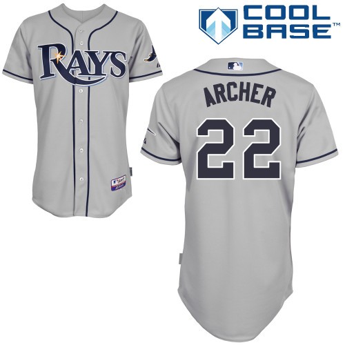 Chris Archer Tampa Bay Rays #22 Away Big And Tall Cool Base Jersey - Gray