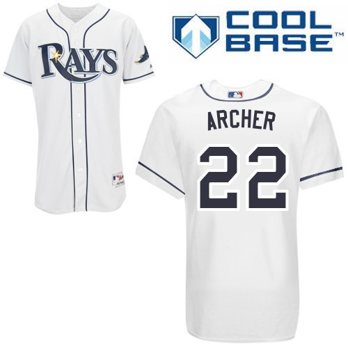 Chris Archer Tampa Bay Rays #22 Home Big And Tall Cool Base Jersey - White