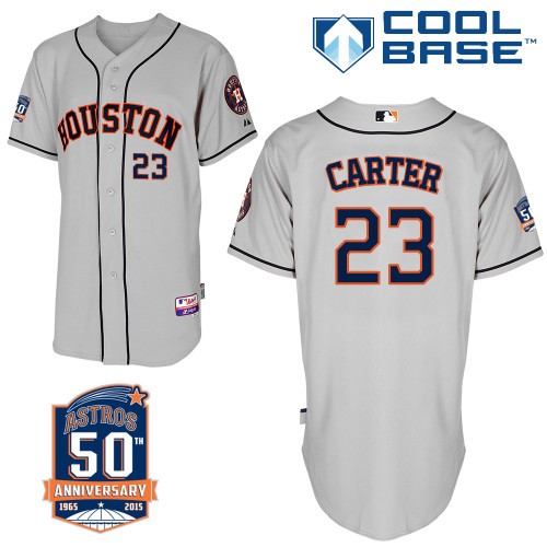 Chris Carter Houston Astros #23 Away 50th Big And Tall Cool Base Jersey - Gray