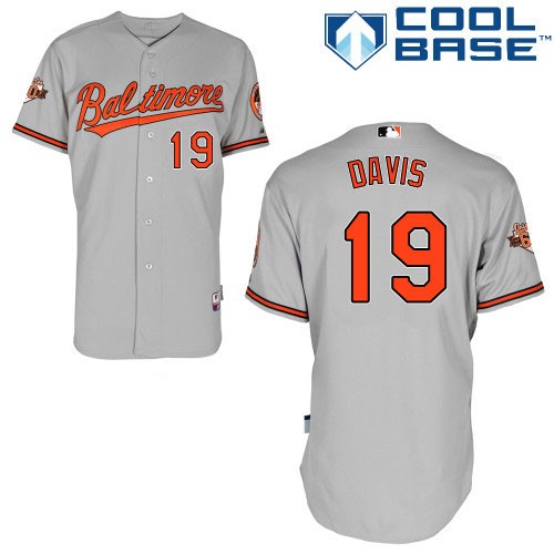 Chris Davis Baltimore Orioles #19 Away Big And Tall Cool Base Jersey - Gray