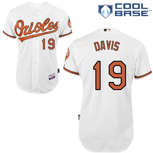 Chris Davis Baltimore Orioles #19 Home Big And Tall Cool Base Jersey - White