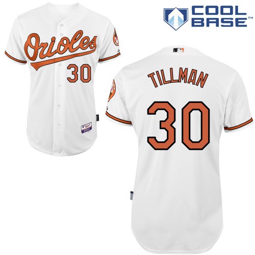 Chris Tillman Baltimore Orioles #30 Home Big And Tall Cool Base Jersey - White