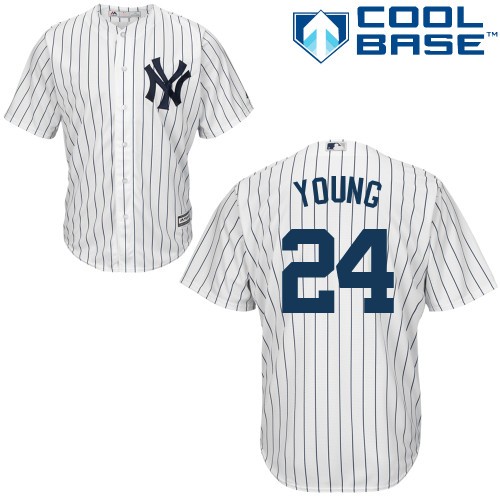 Chris Young New York Yankees #24 Home Big And Tall Cool Base Jersey - White