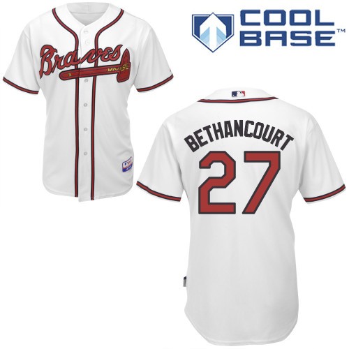 Christian Bethancourt Atlanta Braves #27 Home Big And Tall Cool Base Jersey - White