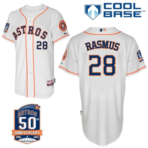 Colby Rasmus Houston Astros #28 Home 50th Big And Tall Cool Base Jersey - White